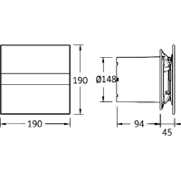 Cata E-150 G kúpeľňový ventilátor axiálny, 21W, potrubie 150mm, biela 00902000