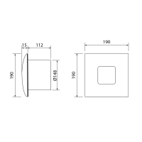 Cata SILENTIS 15 T kúpeľňový ventilátor axiálny s časovačom, 25W, potrubie 150mm, biela 01091000