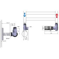 Sapho CORNER COMBI pripojovacia sada ventilov termostatická triaxiálna, pravé prevedenie, chróm CP3022S