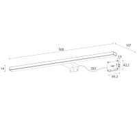 Sapho ESTHER 2 LED svietidlo, 8 W, 500x14x107 mm, čierna E27586CI