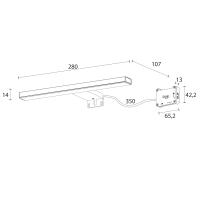 Sapho ESTHER 2 LED svietidlo, 6 W, 280x14x107 mm, čierna E27679CI