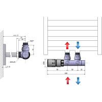 Sapho TWIN pripojovacia sada ventilov termostatická pre stredové pripojenie, ľavá, chróm CP3012S