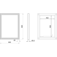 Sapho GANO zrkadlo s LED osvetlením 60x80cm, čierna LG260
