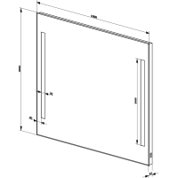 Aqualine Zrkadlo s LED osvetlením 100x80cm, kolískový vypínač ATH7