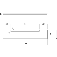 Sapho PONTE polica Rockstone 760x12x150mm, biela mat RS007