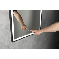 Aqualine CORNA zrkadlo s LED osvetlením 60x80cm, dotykový senzor, stmievateľné, čierna mat CN060