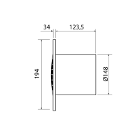 Cata B-15 PLUS kúpeľňový ventilátor, 25W, potrubie 150mm, biela 00283000