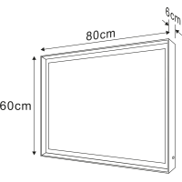 Sapho SORT zrkadlo s LED osvetlením 60x80cm, senzor, 2700-6500K, čierna mat ST080S