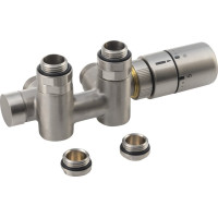 Sapho TWIN COMBI pripojovacia sada ventilov termostatická pre stredové pripojenie, pravá, nerez mat CP5510S