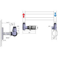 Sapho CORNER COMBI pripojovacia sada ventilov termostatická triaxiálna, ľavé prevedenie, chróm CP3021S