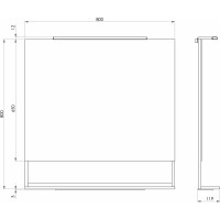 Sapho ERUPTA zrkadlo s LED osvetlením a policou 80x80cm, čierna mat ERU335