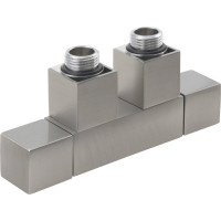 Sapho CUBE TWIN pripojovacia sada ventilov pre stredové pripojenie, nerez mat CP582S