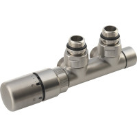 Sapho TWIN pripojovacia sada ventilov termostatická pre stredové pripojenie, ľavá, nerez mat CP3525S