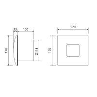 Cata SILENTIS 12 INOX T kúpeľňový ventilátor axiálny s časovačom, 20W, 120mm, nerez mat 01081300