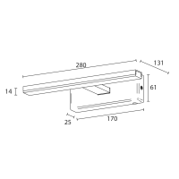 Sapho ESTHER LED nástenné svietidlo, 6 W, 280x62x131 mm, chróm E26374CI