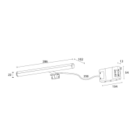 Sapho IRENE LED svietidlo, 6 W, 286x100x25mm, chróm 25861CI