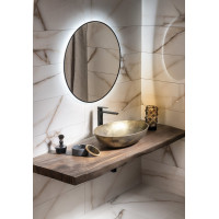 Sapho SHARON okrúhle zrkadlo s LED podsvietením ø 80cm, čierna mat 31255CI