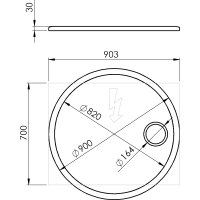 Sapho FLOAT okrúhle zrkadlo s LED podsvietením ø 90cm, kozm.zrkadlo, senzor, 3500-6500K, biela FT900