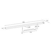 Sapho ESTHER LED nástenné svietidlo, 6 W, 494x62x131 mm, chróm E26375CI