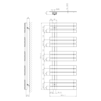 Sapho SILVANA vykurovacie teleso 500x1236 mm, čierna mat IR154B