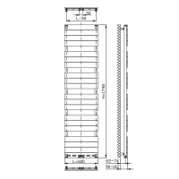 Aqualine BONDI vykurovacie teleso 600x1798 mm, biela DC450T