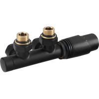 Bruckner WICHER pripojovacia sada termostatická pre stredové pripojenie 50mm, čierna mat 600.311.6