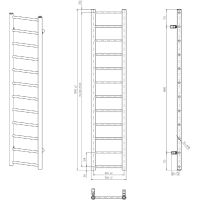 Sapho DINA vykurovacie teleso 300x1380 mm, čierna mat IR373B