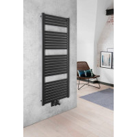 Aqualine TONDI vykurovacie teleso rovné 450x1330 mm, stredové pripojenie, čierna mat DT476T