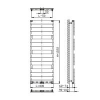 Aqualine BONDI vykurovacie teleso 600x1222 mm, biela DC420T