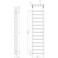 Sapho METRO LIGHT vykurovacie teleso 400x1500 mm, chróm IR447R