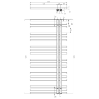 Sapho SOPHINA vykurovacie teleso 600x1215 mm, čierna mat IR702