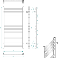 Sapho METRO vykurovacie teleso 450x890 mm, chróm 0411-03