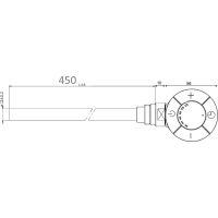 Aqualine Elektrická vykurovacia tyč s termostatom, rovný kábel, 500 W, chróm LT67445