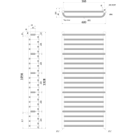 Sapho MANISA vykurovacie teleso 600x1328 mm, s piatimi madlami pre uterák, chróm IZ111