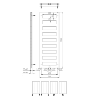 Sapho BLOCK vykurovacie teleso 500x1465 mm, čierna mat IR185
