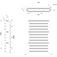Sapho MANISA vykurovacie teleso 500x800 mm, s tromi madlami pre uterák, chróm IZ110