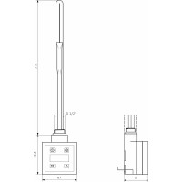 Sapho KTX vykurovacia tyč s termostatom, 600 W, čierna mat KTX-B-600