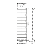 Aqualine BONDI vykurovacie teleso 600x1510 mm, Antracit DC445T