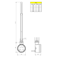 Sapho MOA vykurovacia tyč s termostatom a bluetooth, 300 W, čierna MOA-B-300