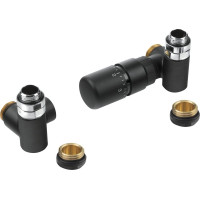 Sapho CORNER COMBI pripojovacia sada ventilov termostatická, pravé prevedenie, čierna mat CP3022BS