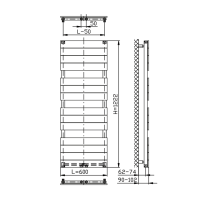 Aqualine BONDI vykurovacie teleso 600x1222 mm, Antracit DC425T