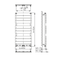 Aqualine BONDI vykurovacie teleso 450x934 mm, biela DC400T