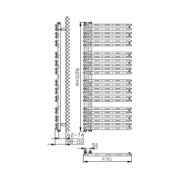 Aqualine TUBINI vykurovacie teleso 496x1126 mm, Antracit DC305T