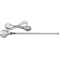 Aqualine Elektrická vykurovacia tyč s termostatom, rovný kábel, 300 W, chróm LT67443