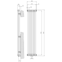 Sapho FEDE vykurovacie teleso 1500x306 mm, 6 seg., biela mat IR192