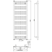 Bruckner ALBRECHT vykurovacie teleso 400x1250mm, stredové pripojenie, chróm 600.112.1