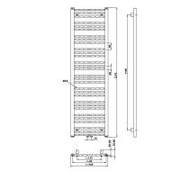 Bruckner ALBRECHT vykurovacie teleso 600x1570 mm, stredové pripojenie, čierna mat 600.118.6