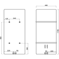 Sapho TABELLA vykurovacie teleso 490x1190 mm, biela mat MI1149