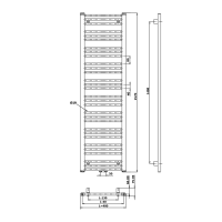 Bruckner ALBRECHT vykurovacie teleso 400x1570 mm, stredové pripojenie, čierna mat 600.113.6