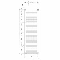 Aqualine DIRECT vykurovacie teleso s bočným pripojením 450x1680 mm, biela ILR64T